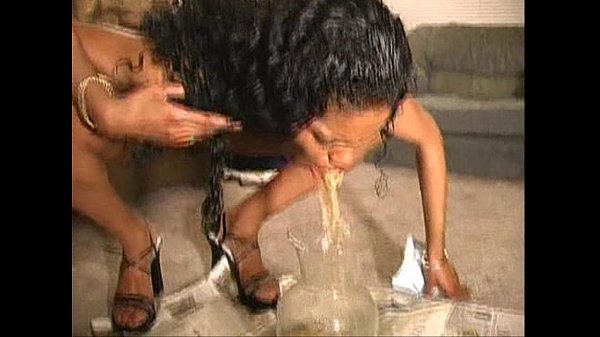 Ebony Girl Puke Vomit Puking and Barf