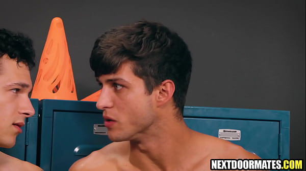Hot guys suck and fuck coach'_s bbc in the lockerroom