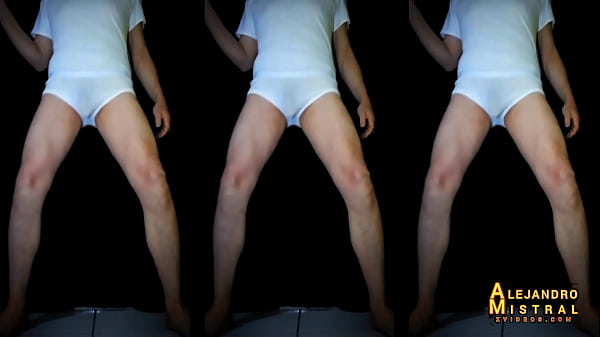 ALEJANDRO MISTRAL sexy and erotic white underwear marking his cock while dancing